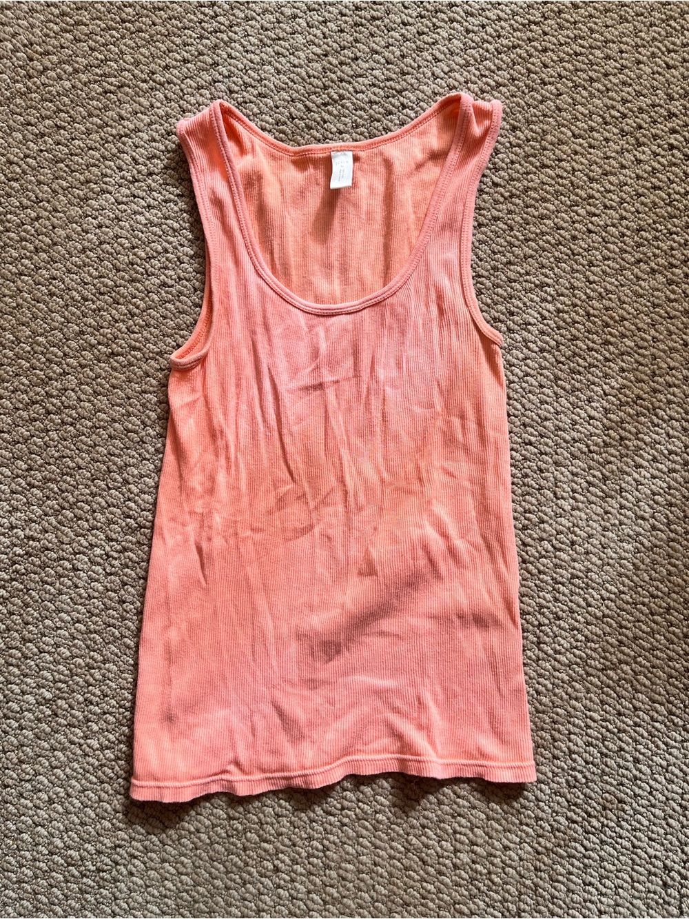 J. Crew Coral Ribbed Scoop Tank Top